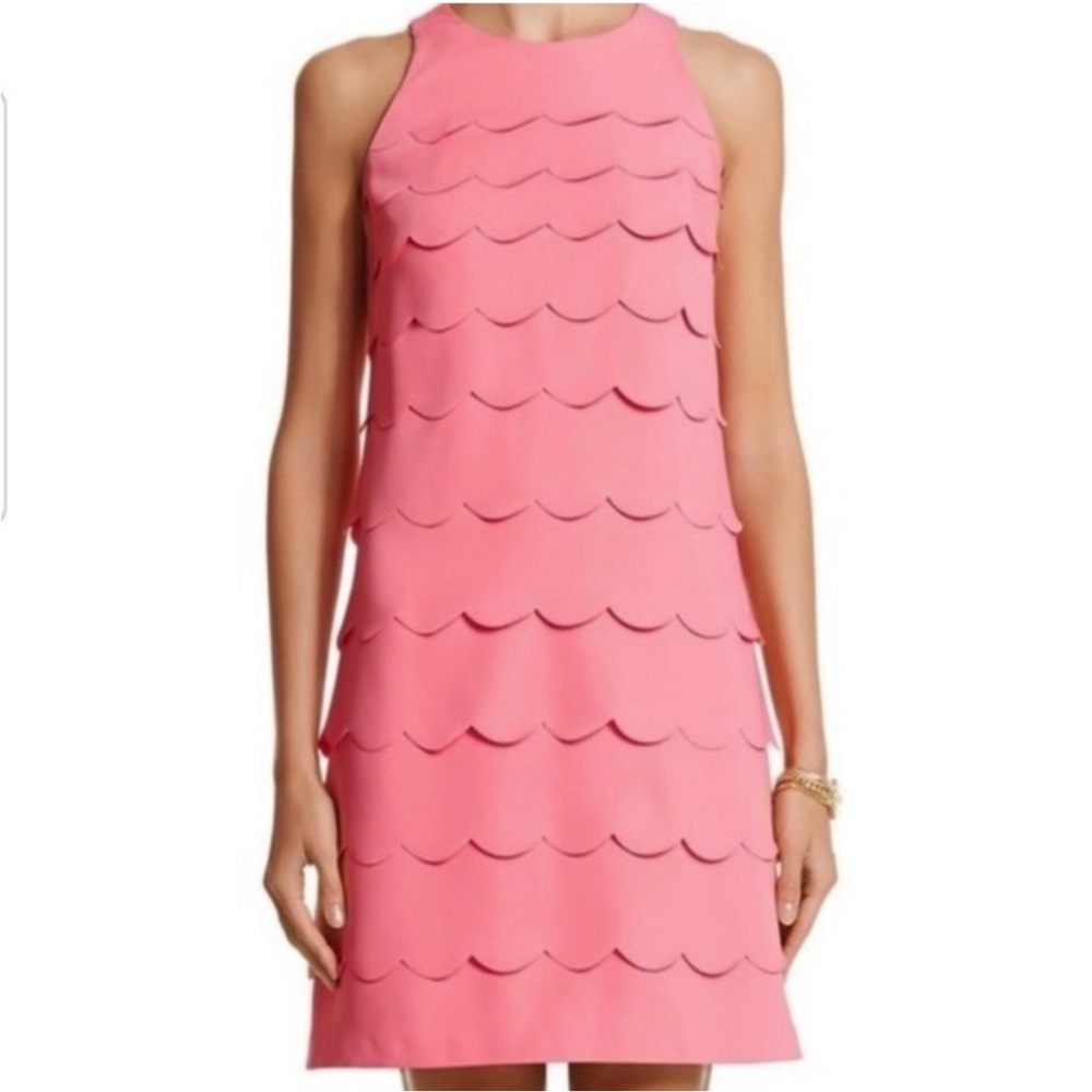 WHBM Pink Scalloped Sleeveless Dress - Picture 2 of 8